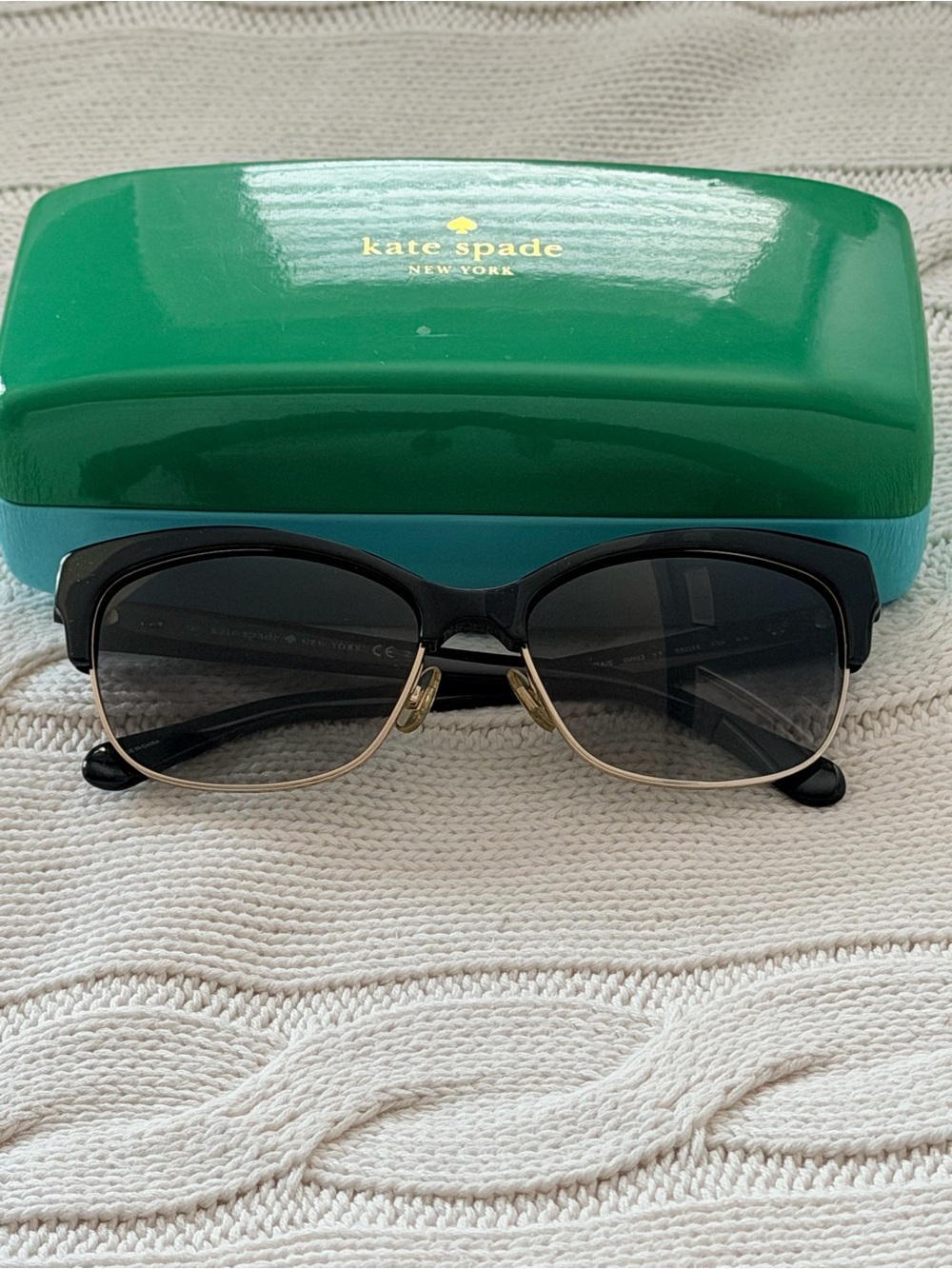 kate spade Shira/S Black and Gold Cateye Sunglasses